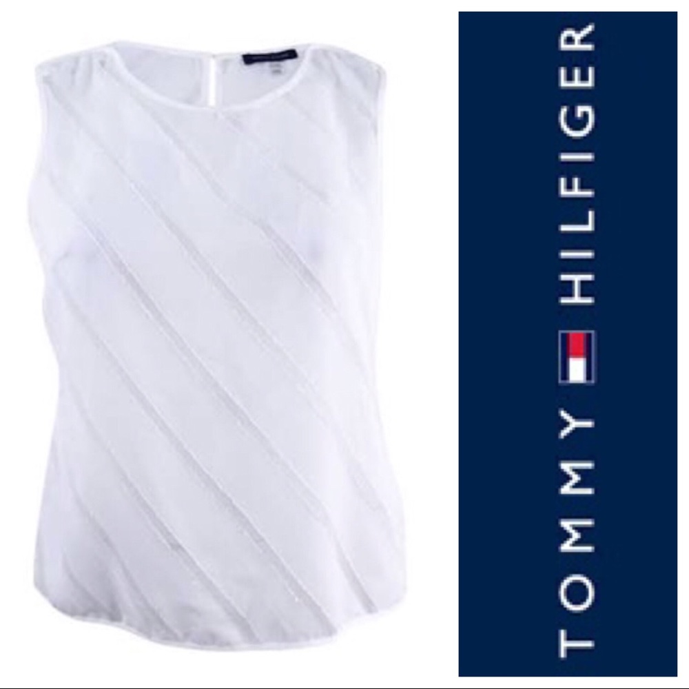 🛍Tommy Hilfiger Sheer Stripe Sleeveless Top